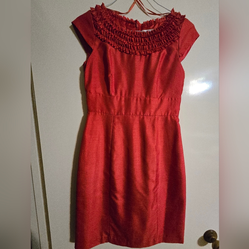 SD Collection Bright Orange Midi Dress Sz 8